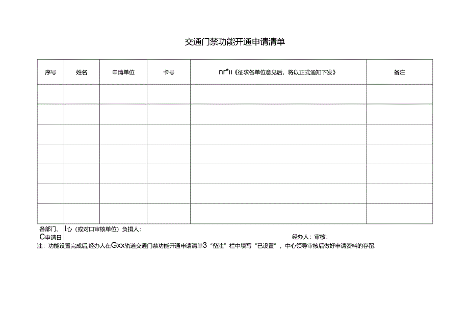 交通门禁功能开通申请清单.docx_第1页