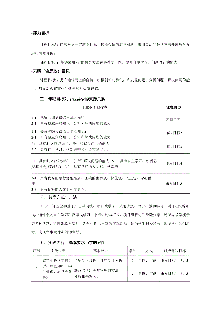 0523S01032-TESOL-2023版人才培养方案课程教学大纲.docx_第2页