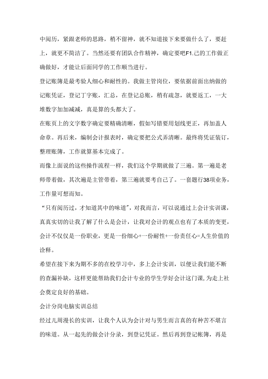 会计分岗电脑实训总结.docx_第2页