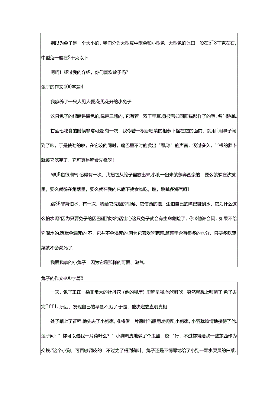 2024年精选兔子的作文400字7篇.docx_第3页