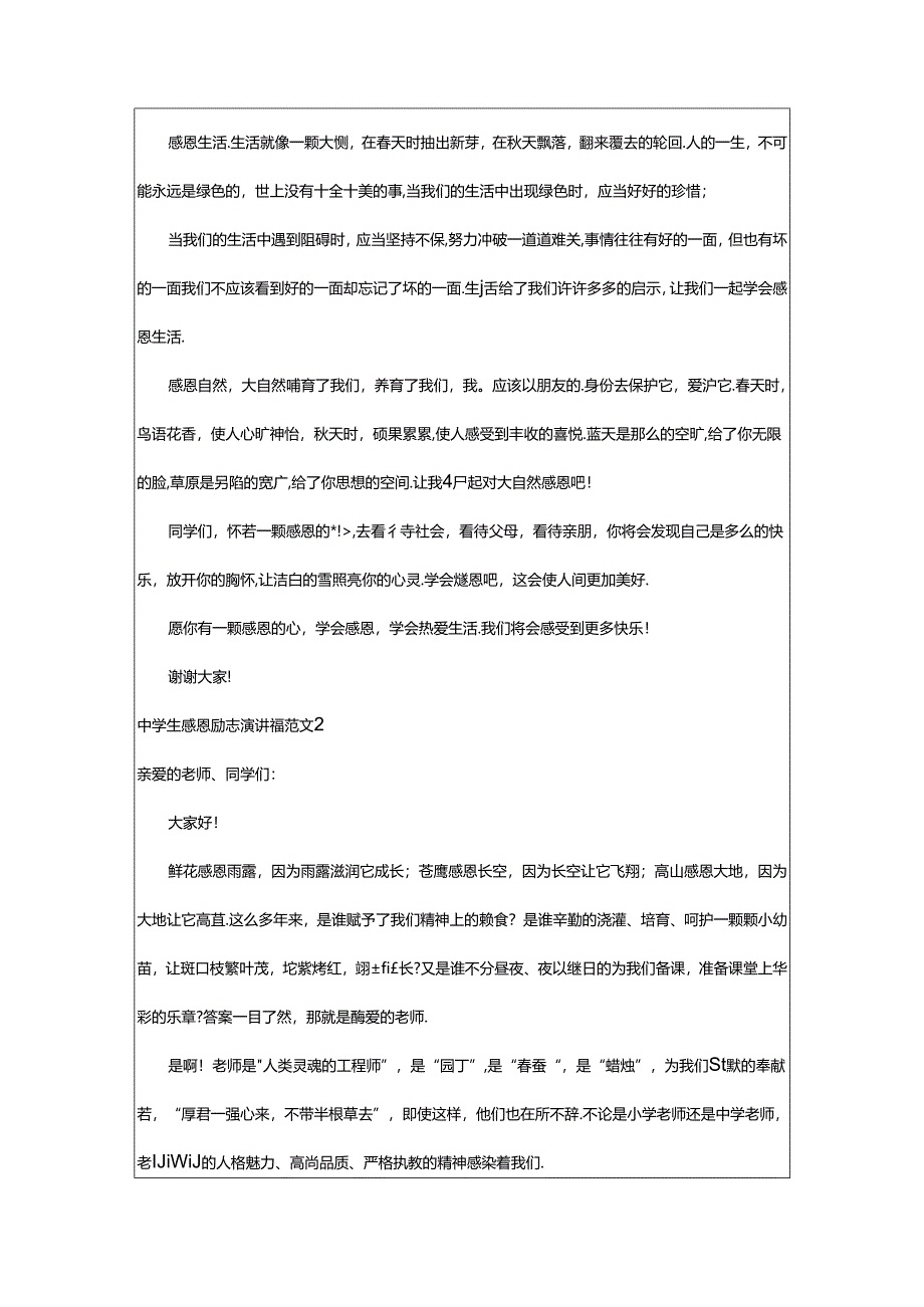 2024年中学生感恩励志演讲稿范文.docx_第2页