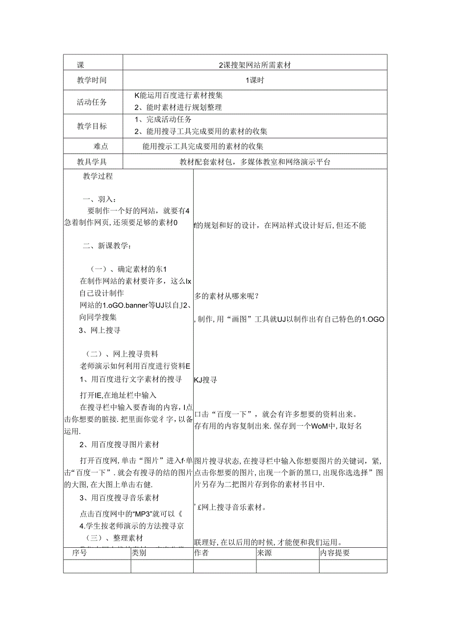 五年级下信息技术教案-搜集网站所需素材_西师大版(三起).docx_第1页