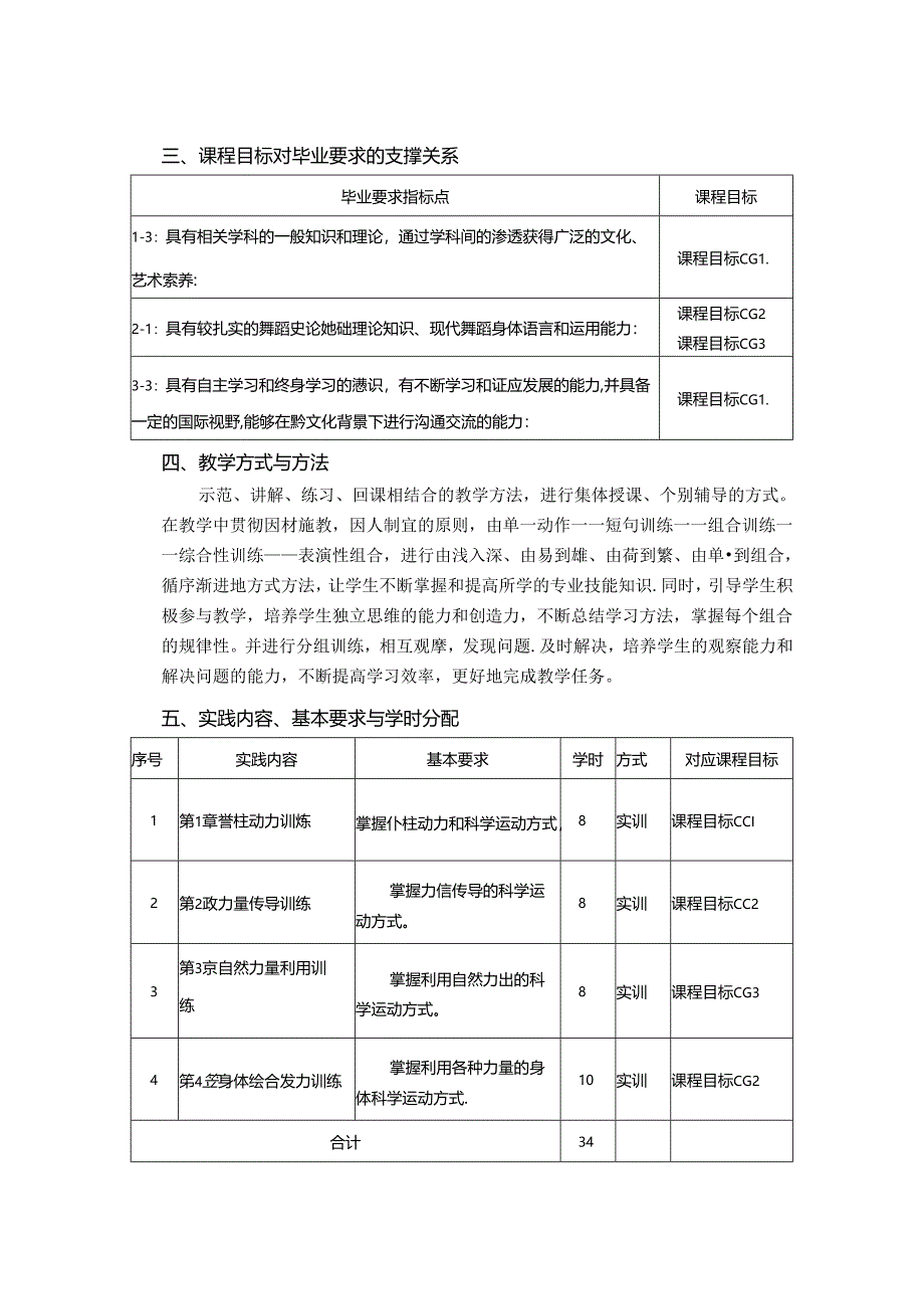 0823S10024-现代舞技术训练2-2023版人才培养方案课程教学大纲.docx_第2页