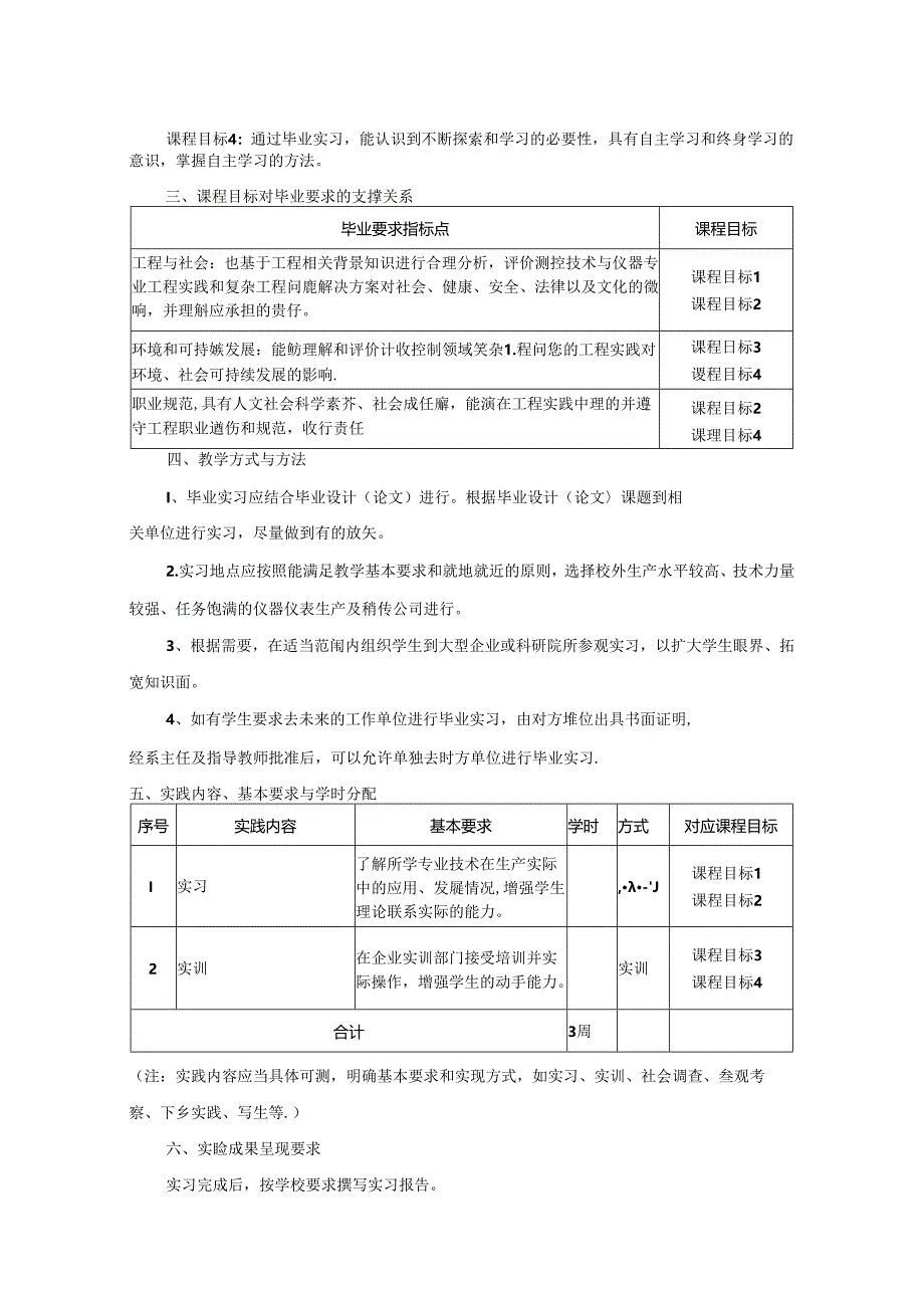 1523S01013-毕业实习-2023版人才培养方案课程教学大纲.docx_第2页