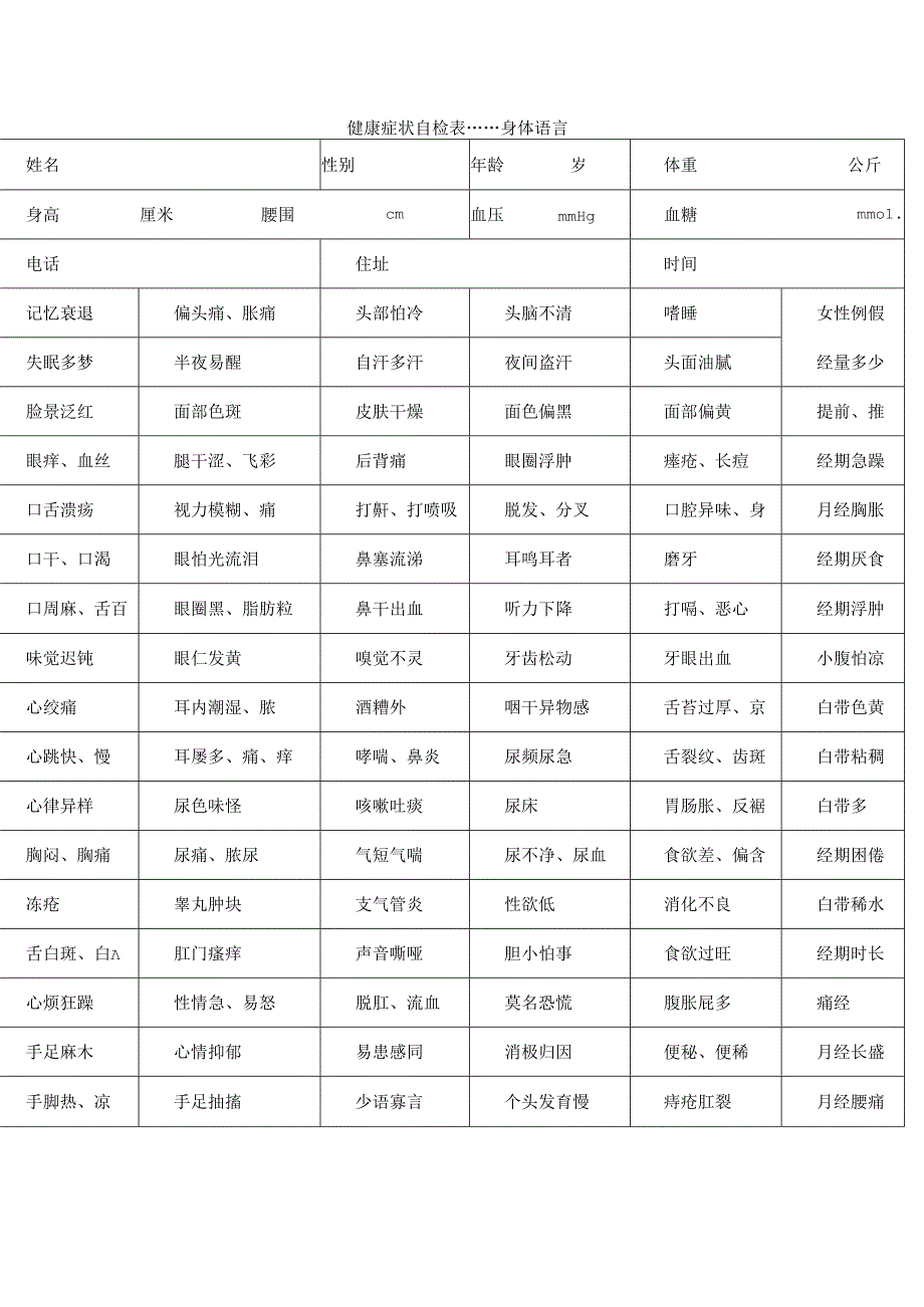 健康症状自检表.docx_第1页