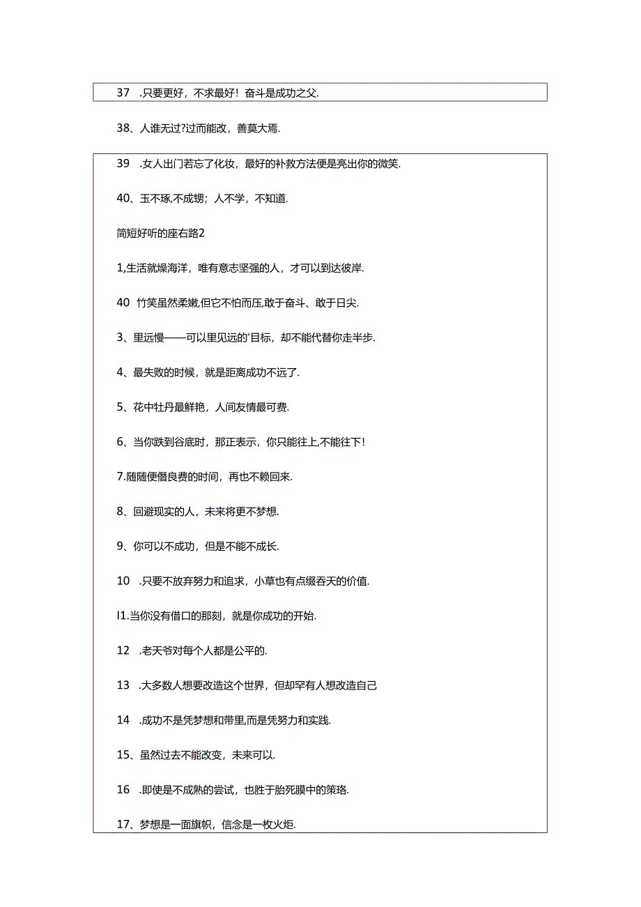 2024年简短好听的座右铭大全.docx_第3页