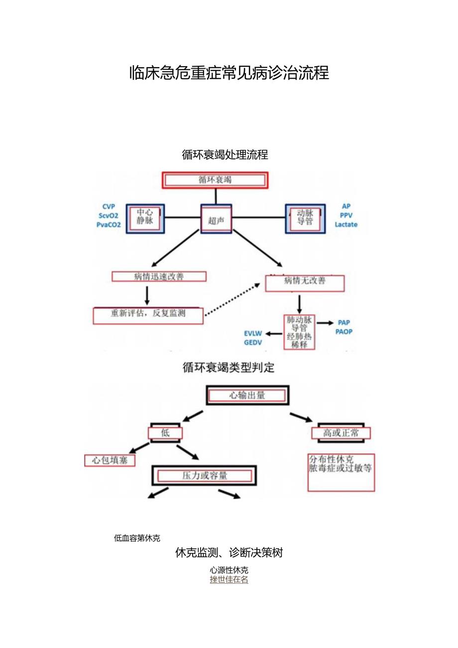 临床急危重症常见病诊治流程.docx_第1页