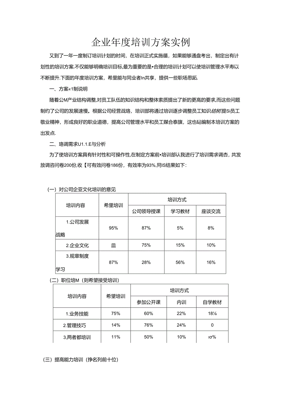 企业年度培训方案实例.docx_第1页