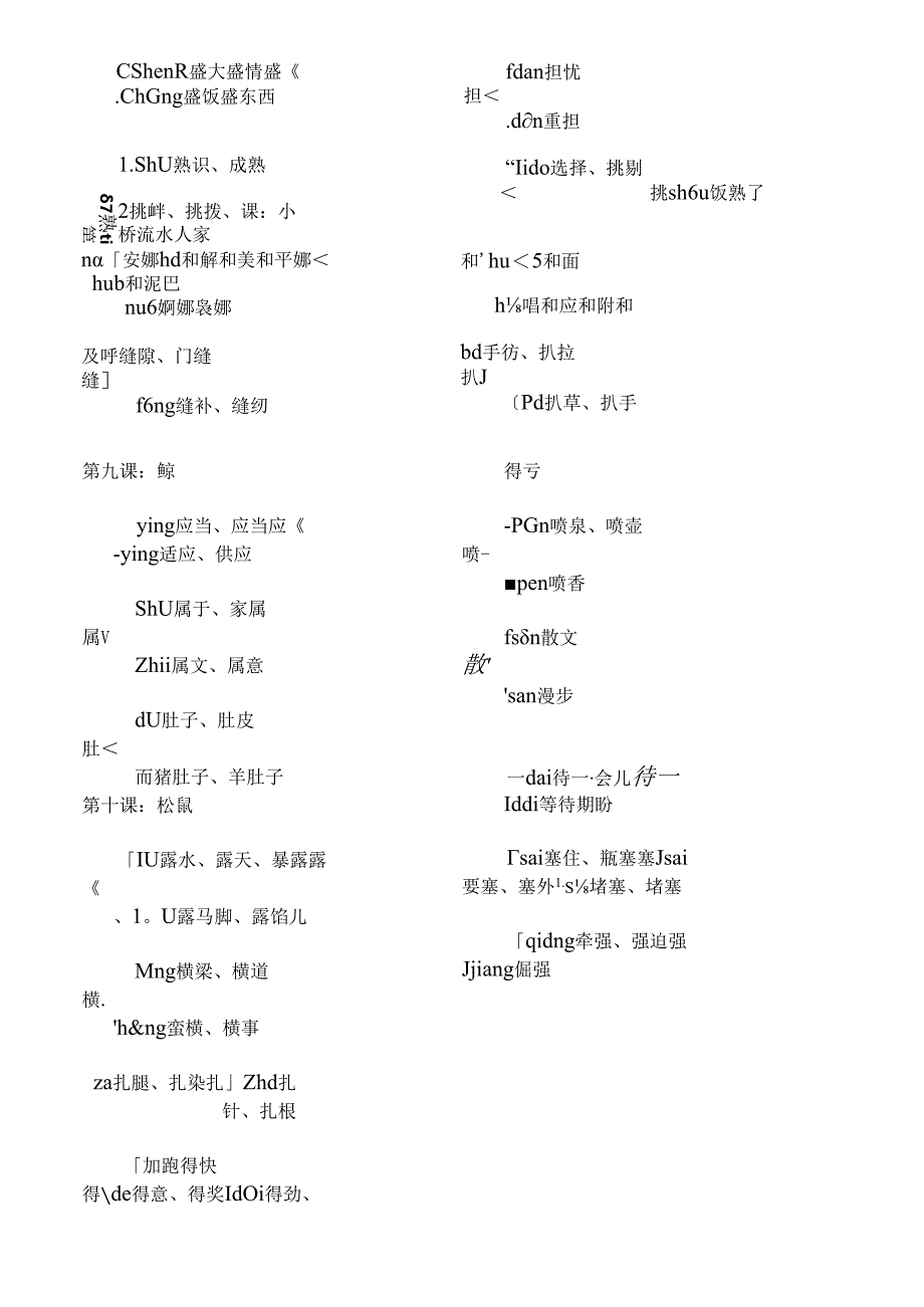 人教版五年级全册各课多音字汇总.docx_第3页