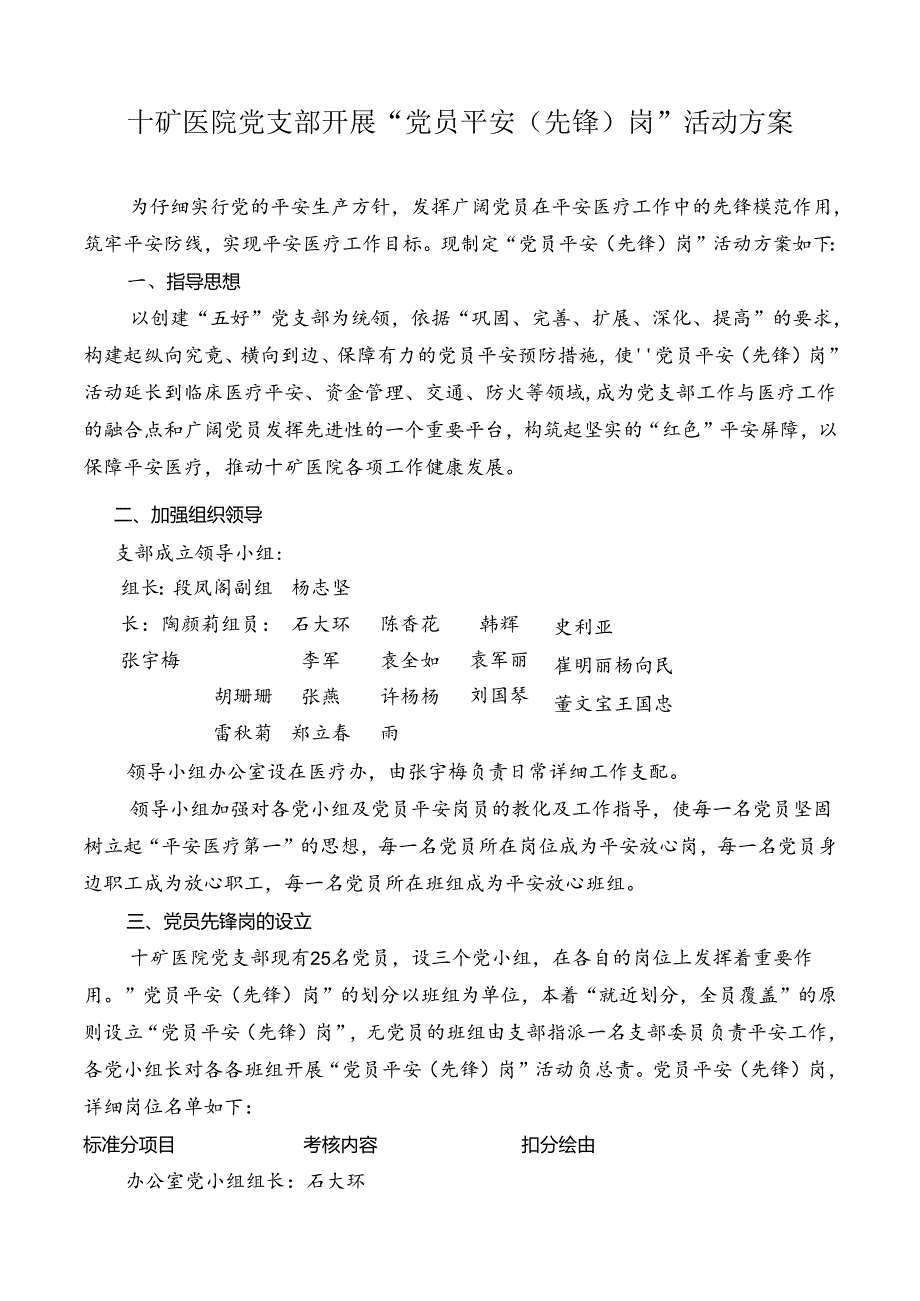 党员先锋岗活动方案.docx_第1页