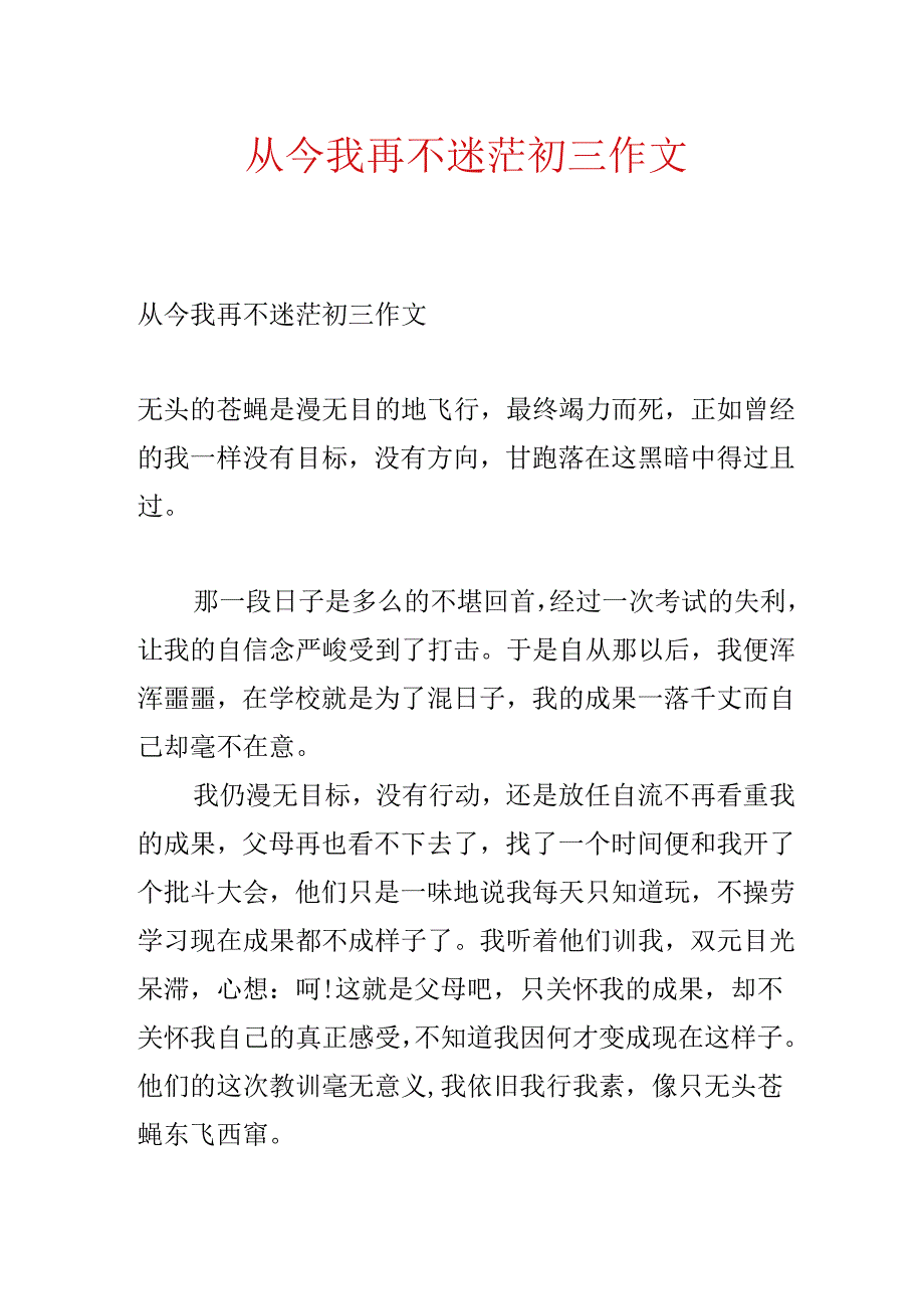 从此我再不迷茫初三作文.docx_第1页