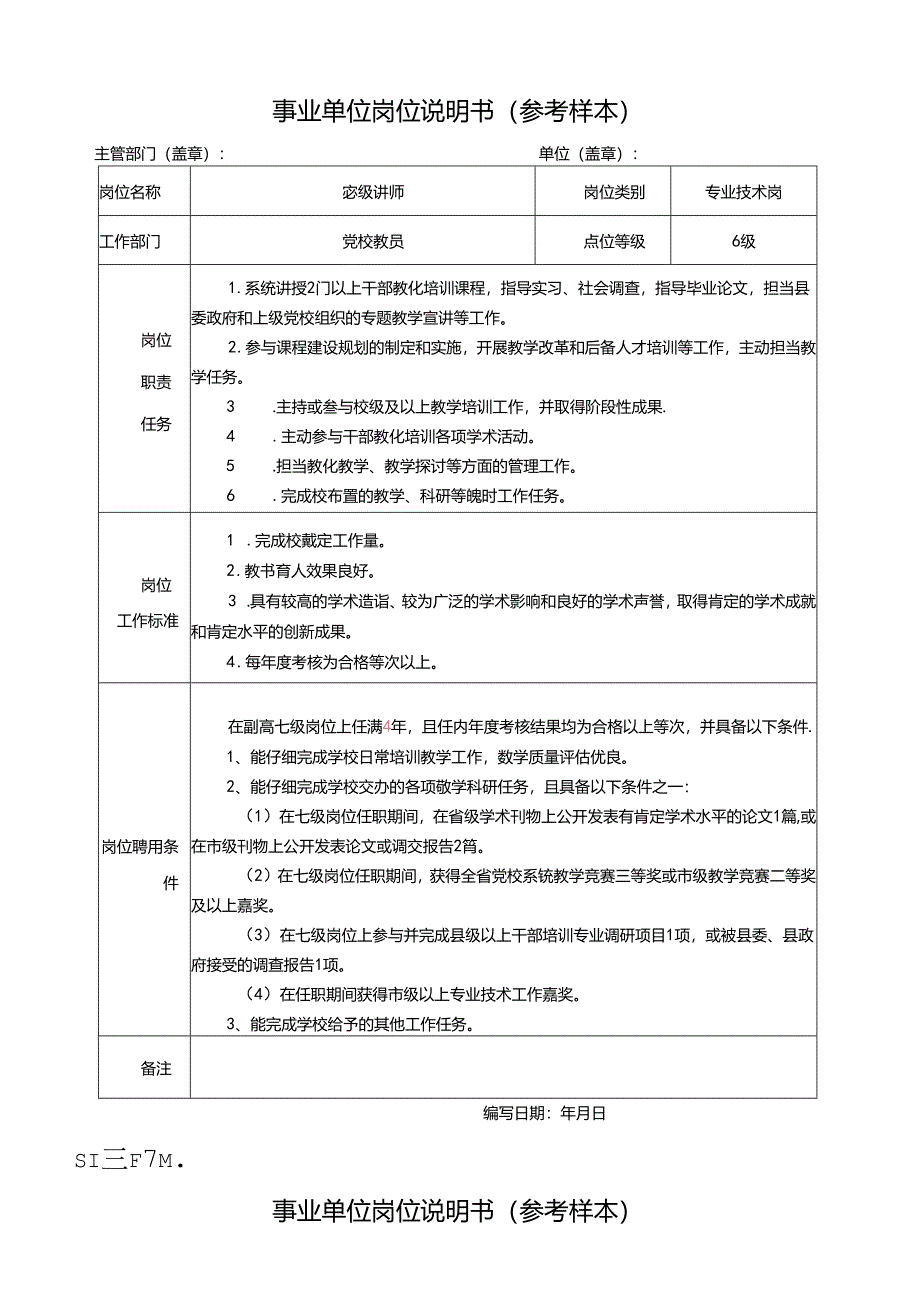 党校岗位说明书目录(样).docx_第2页