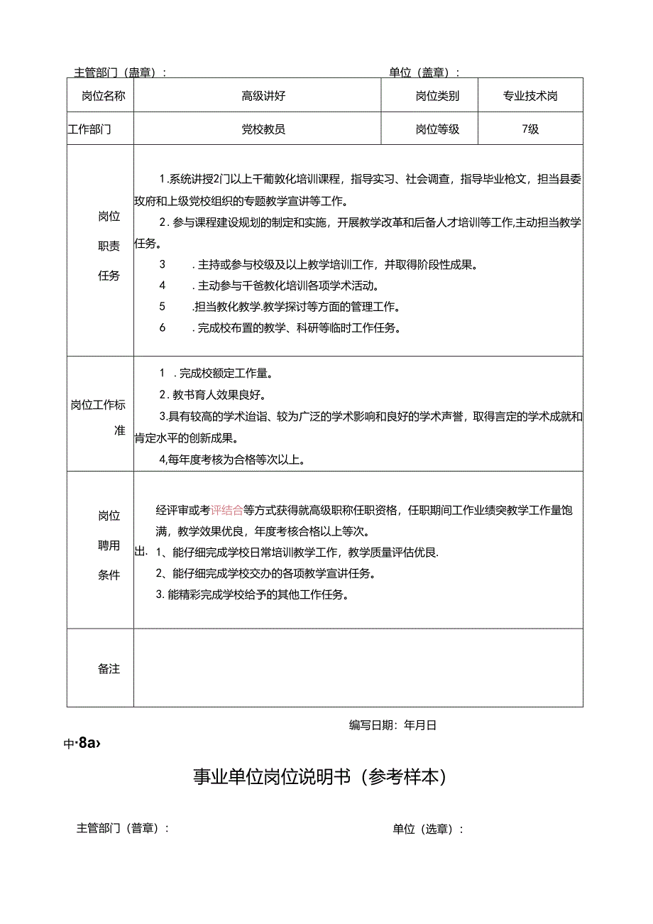 党校岗位说明书目录(样).docx_第3页