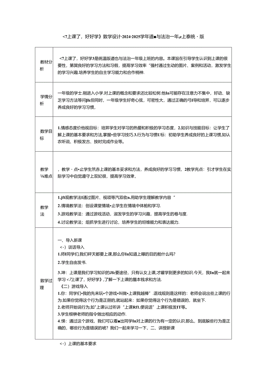 《7 上课了好好学》教学设计-2024-2025学年道德与法治一年级上册统编版.docx_第1页