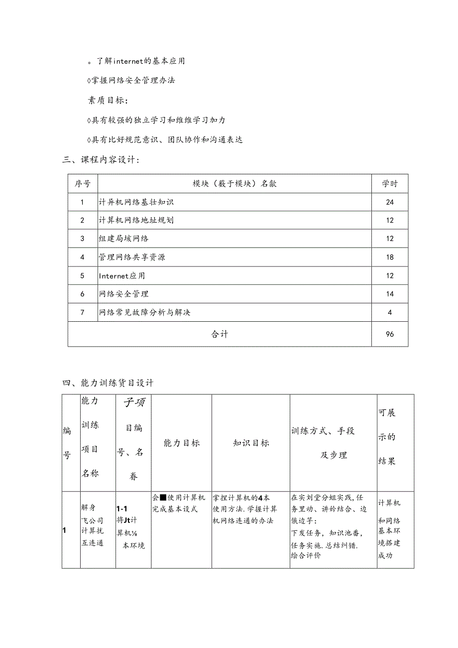 《计算机网络基础》（网络通信专业）整体设计.docx_第3页