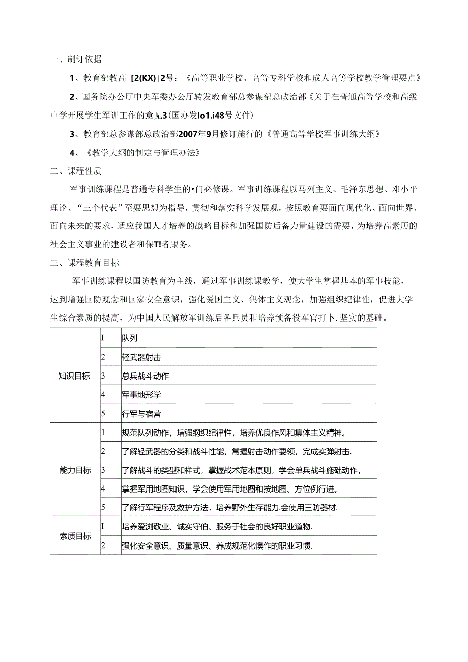 《军事训练》课程标准.docx_第2页