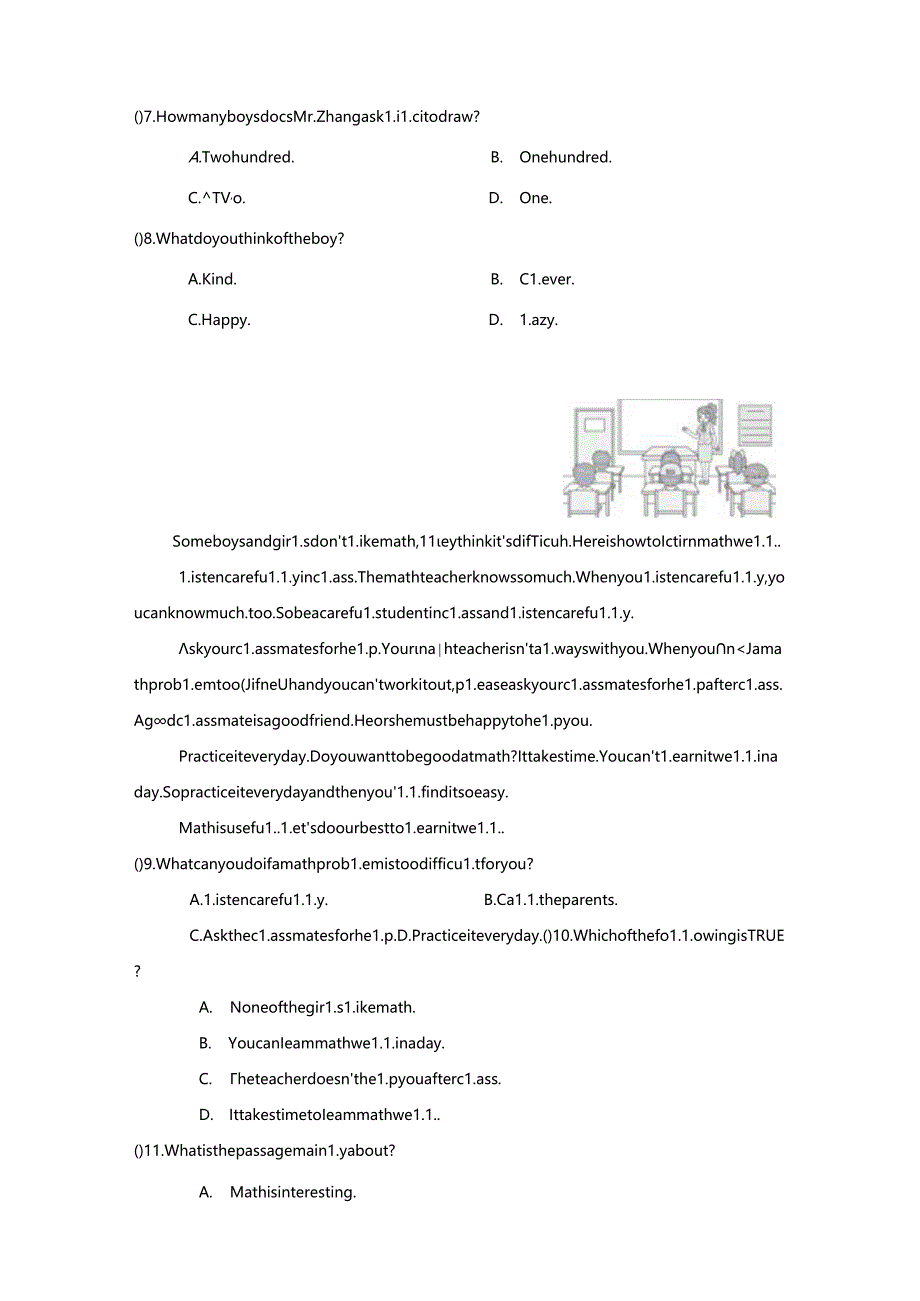 Unit 1 A new start学情评估卷（含答案）.docx_第3页