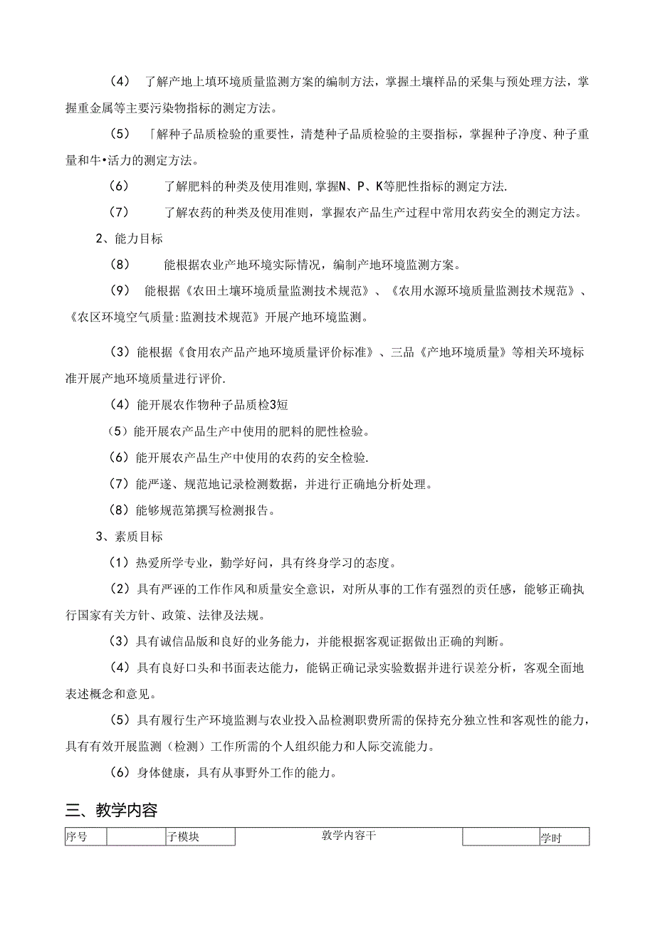 《生产环境与农业投入品检测》课程标准.docx_第2页