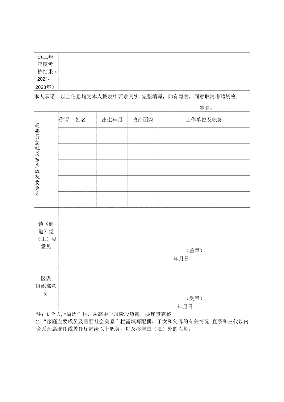 公开考核招聘事业单位工作人员报名表.docx_第2页