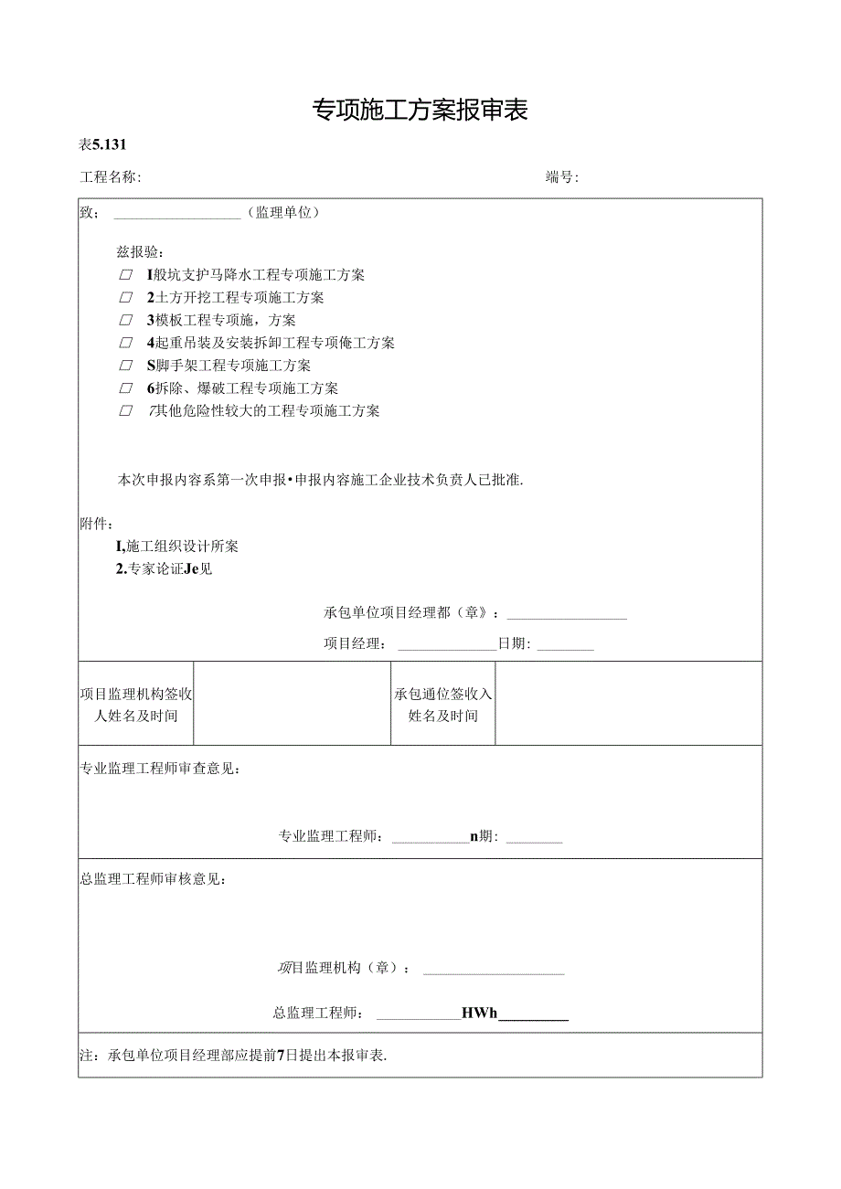 专项施工方案报审表.docx_第1页