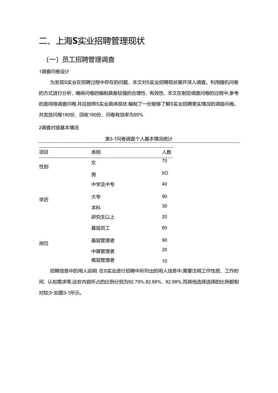 【《关于上海S实业有限公司招聘管理的调查报告（数据论文）》4500字】.docx_第2页