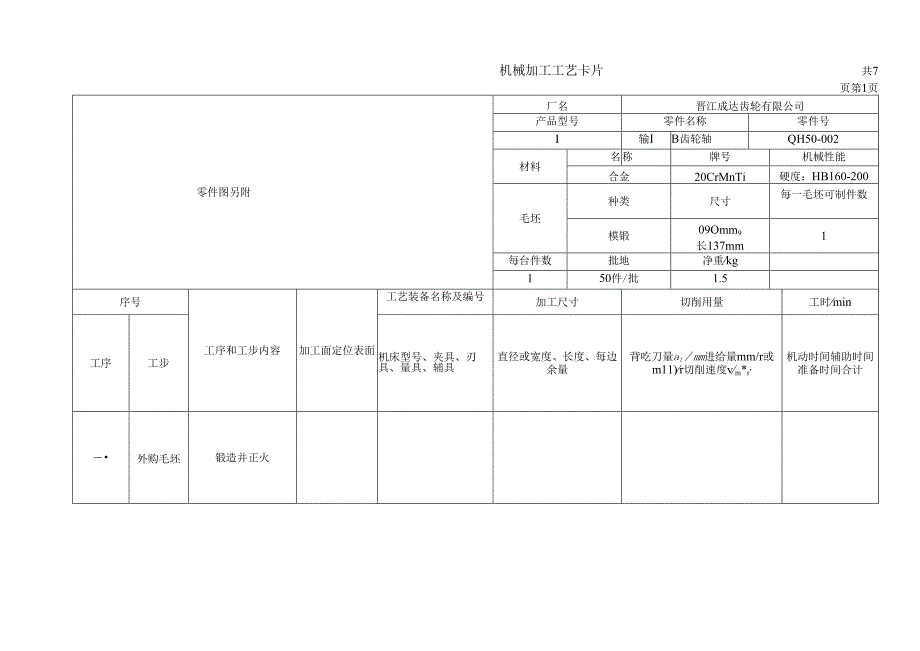 七、机械加工工艺卡片.docx_第1页