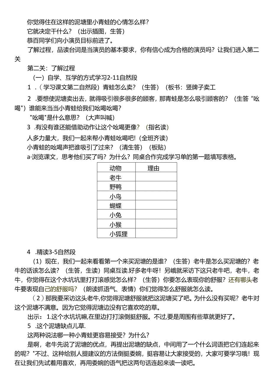 《青蛙卖泥塘》教案设计教案.docx_第3页