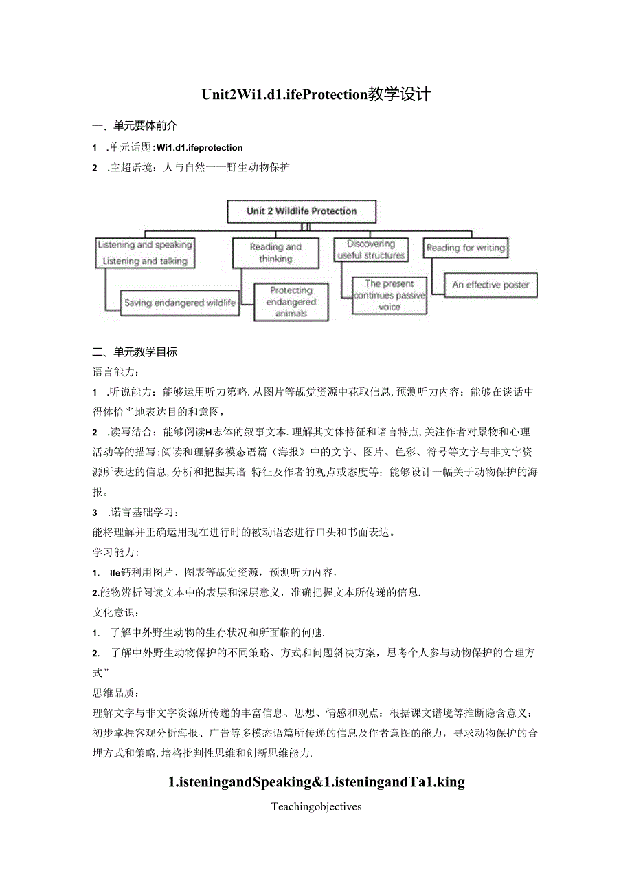 Unit2WildlifeProtection教学设计.docx_第1页