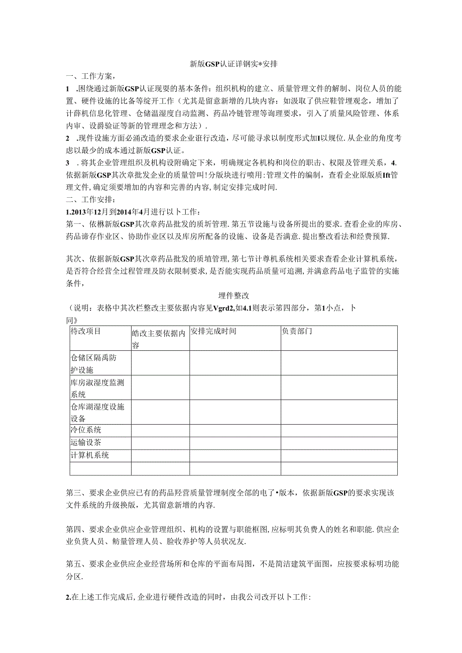公司新版GSP认证工作方案、计划.docx_第1页