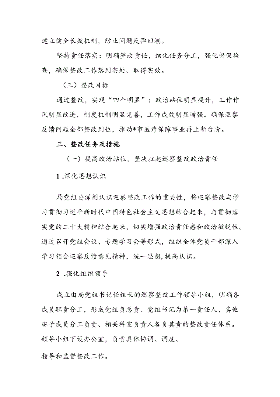 2024市医疗保障局关于市委巡察组反馈问题的整改方案.docx_第2页