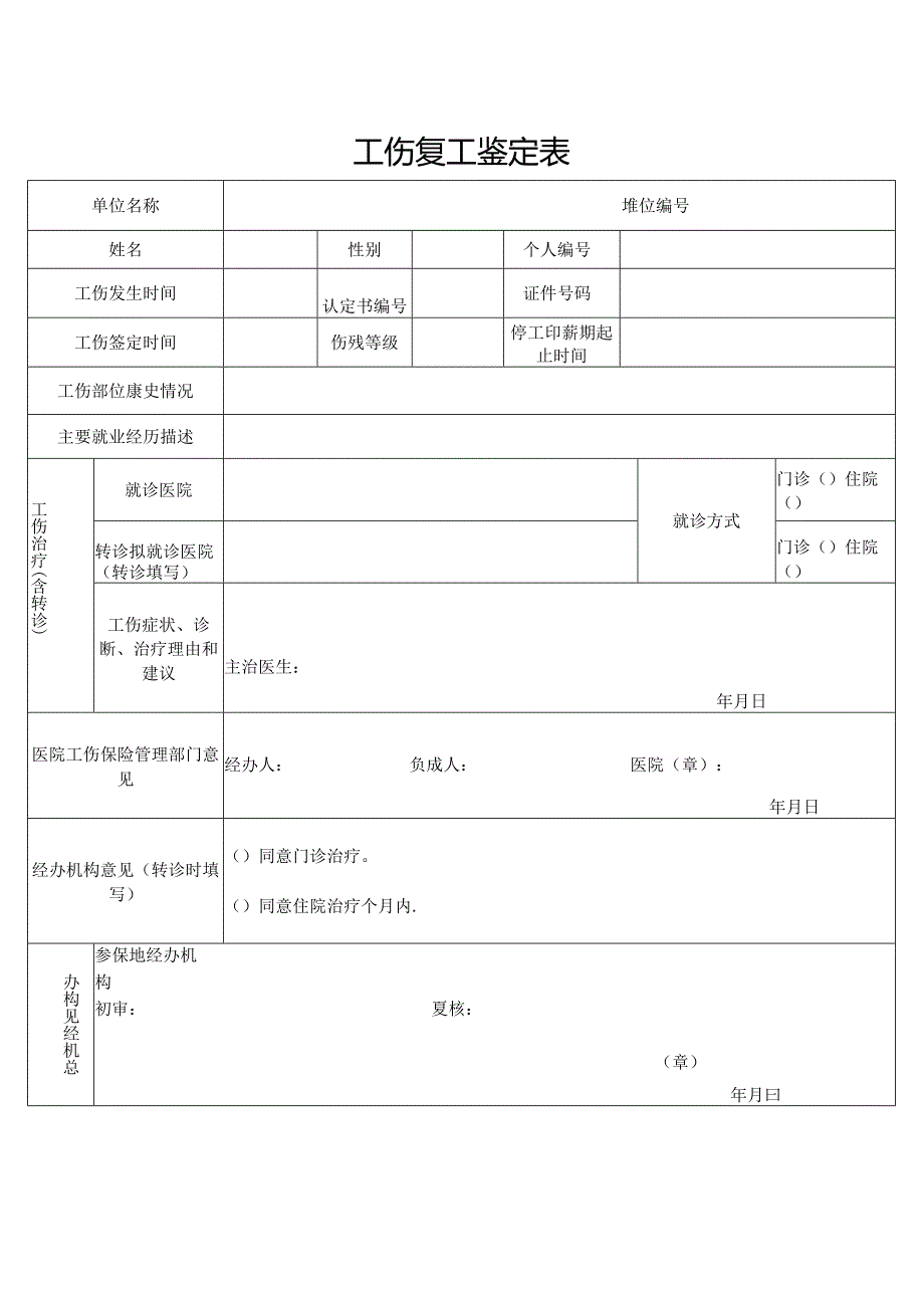 工伤复工鉴定表.docx_第1页