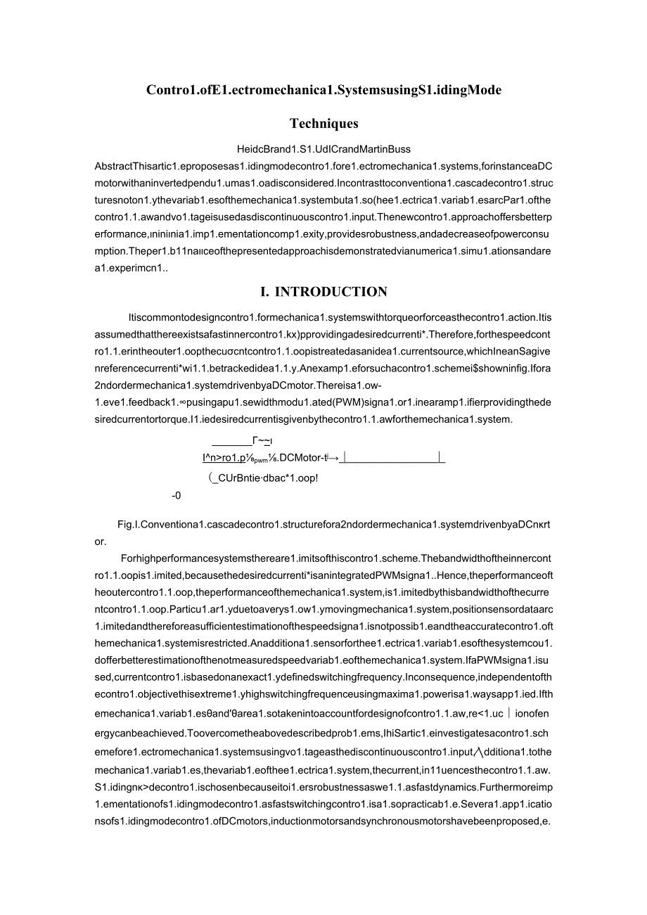 Control of Electromechanical Systems using Sliding Mode Techniques.docx_第1页