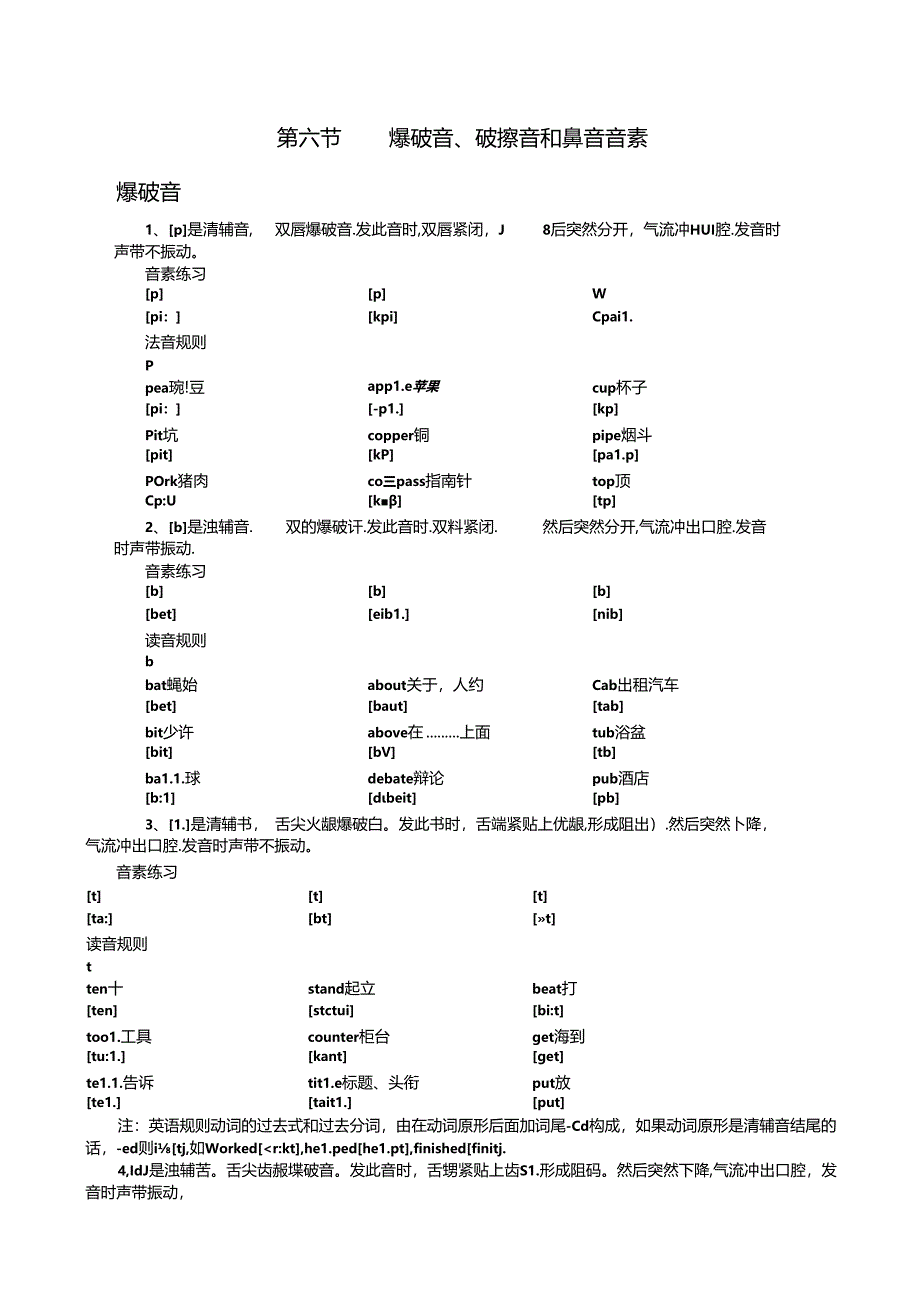 暴破音、破擦音和鼻音.docx_第1页