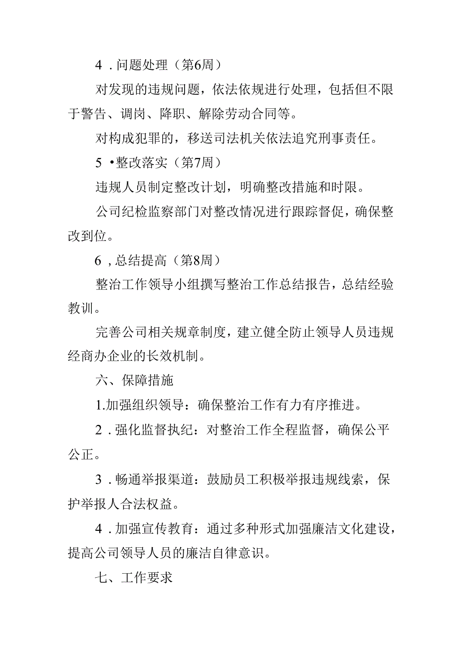 公司领导人员违规经商办企整治方案.docx_第3页