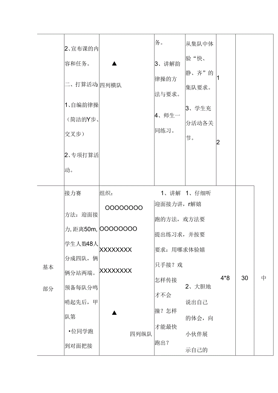 小学三年级体育教案迎面接力赛.docx_第2页