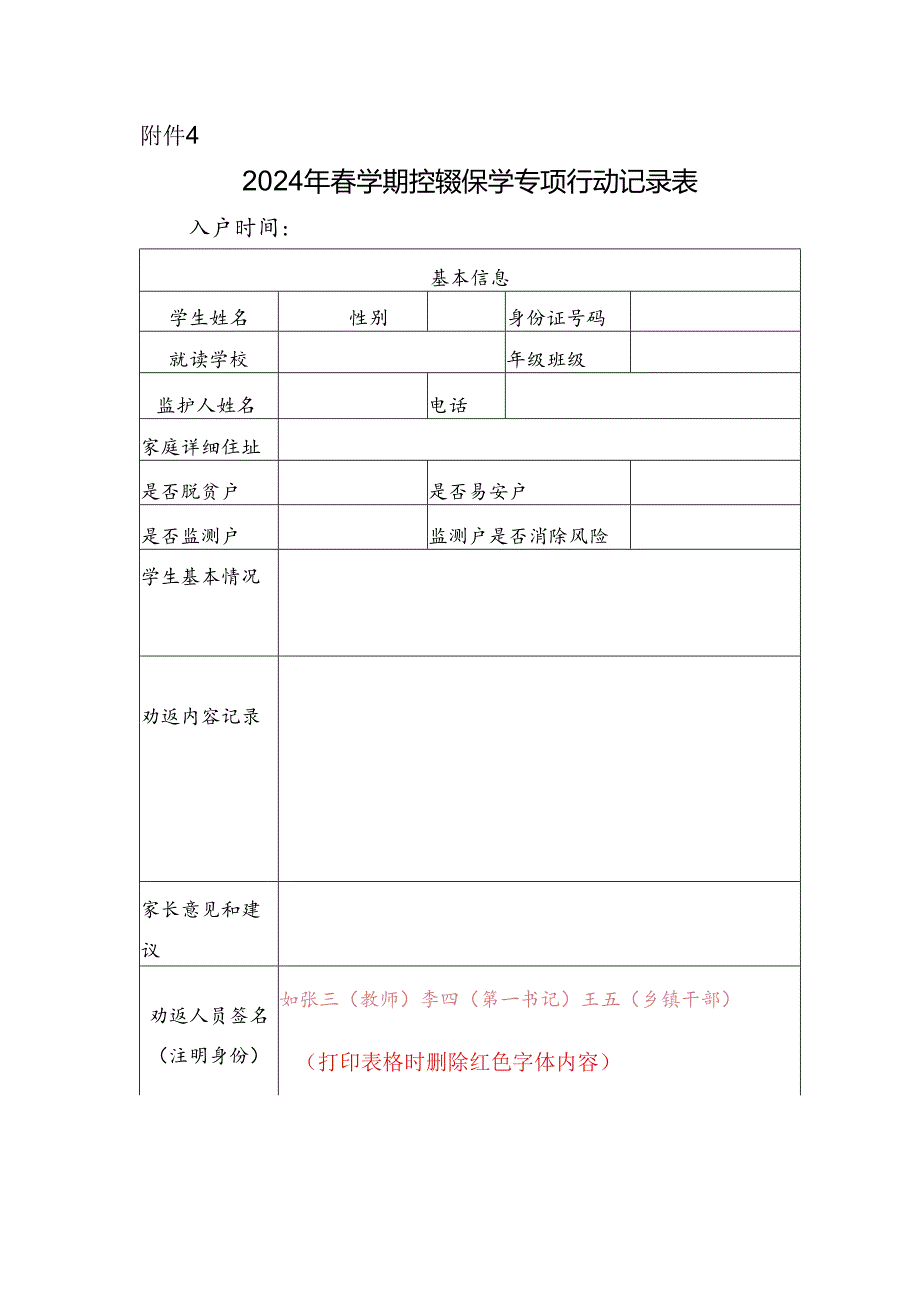 2024年春学期控辍保学专项行动记录表.docx_第1页