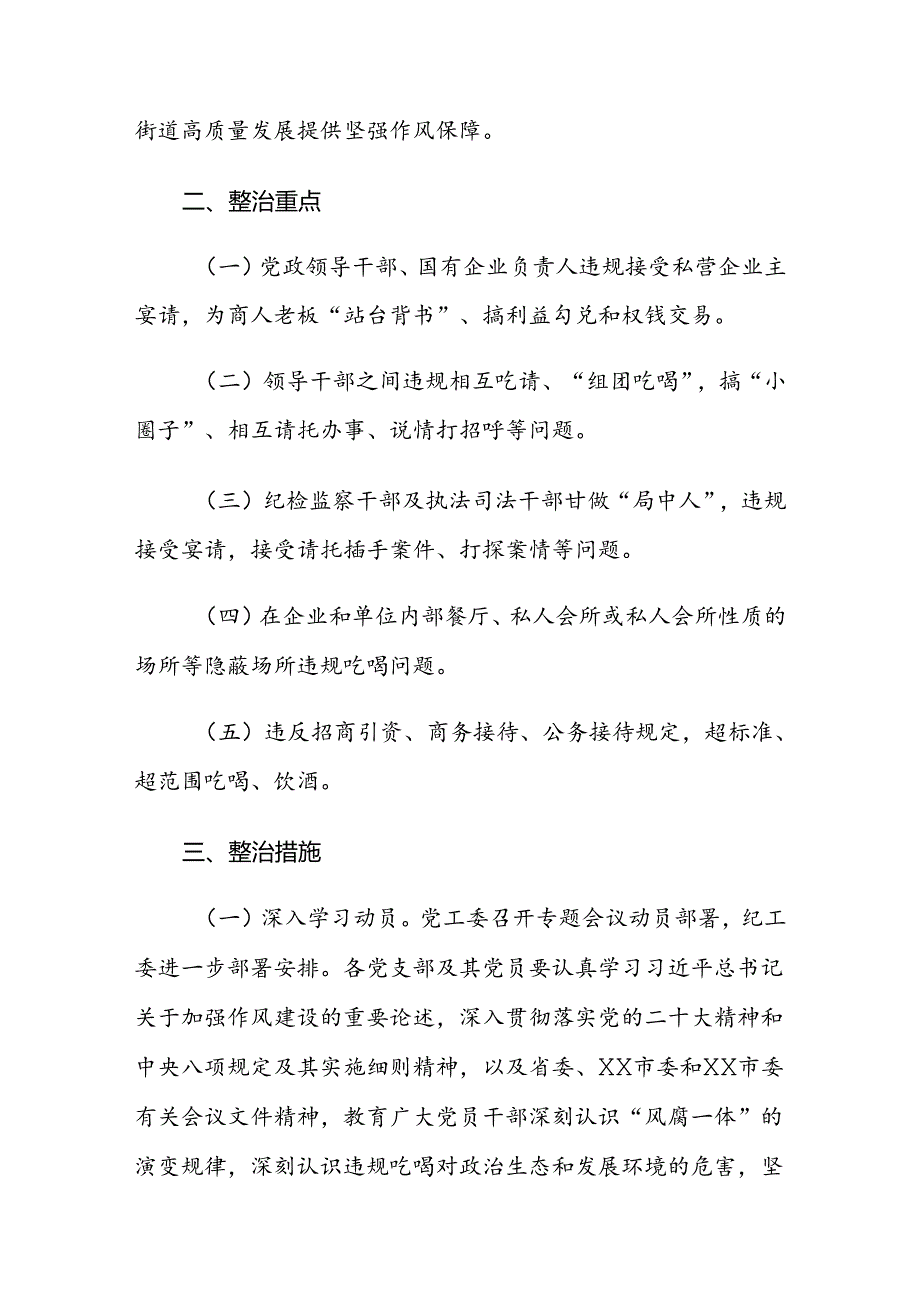 XX街道开展违规吃喝问题专项整治的工作方案.docx_第2页