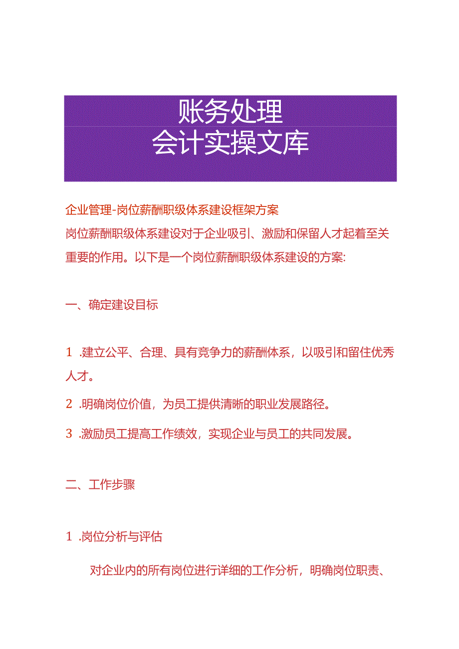 企业管理-岗位薪酬职级体系建设框架方案.docx_第1页