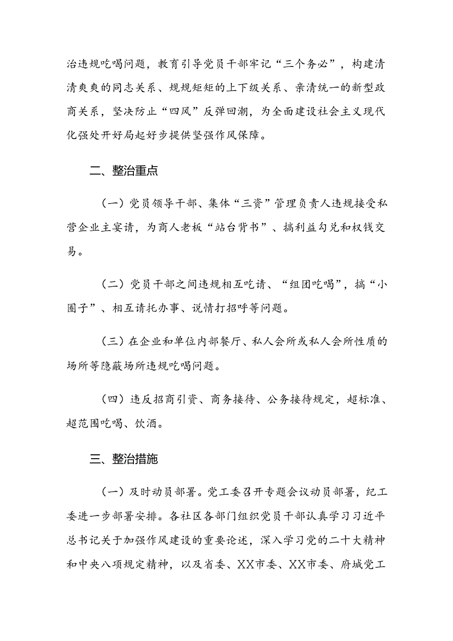 XX街道关于开展违规吃喝问题专项整治的工作方案.docx_第2页