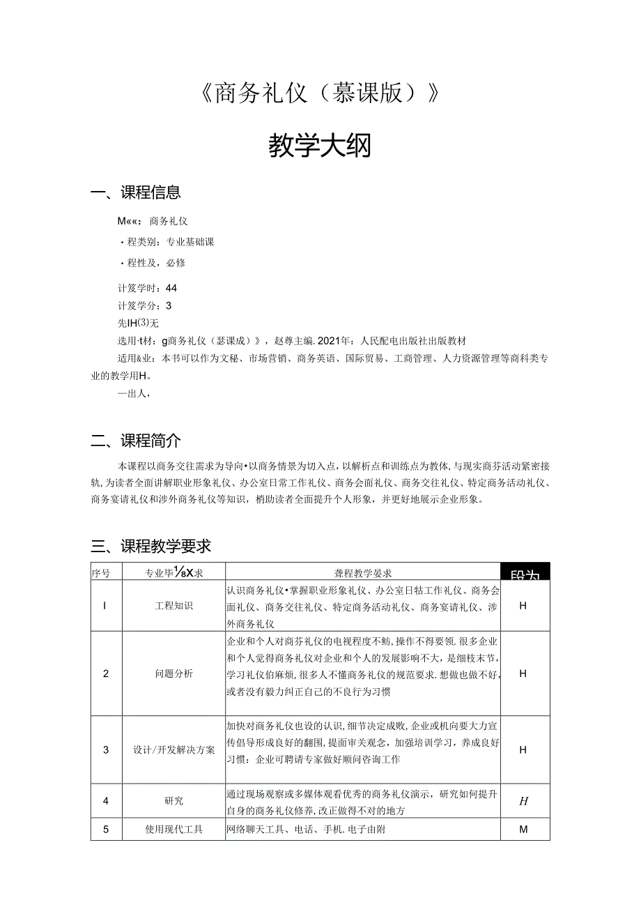 《商务礼仪》-教学大纲.docx_第1页