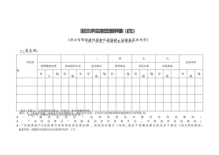 民主评议党员测评表（一）.docx_第3页