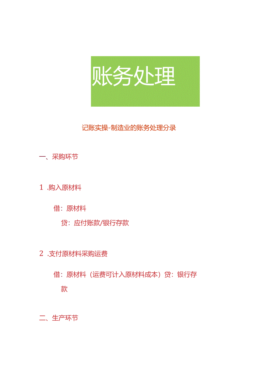 记账实操-制造业的账务处理分录.docx_第1页