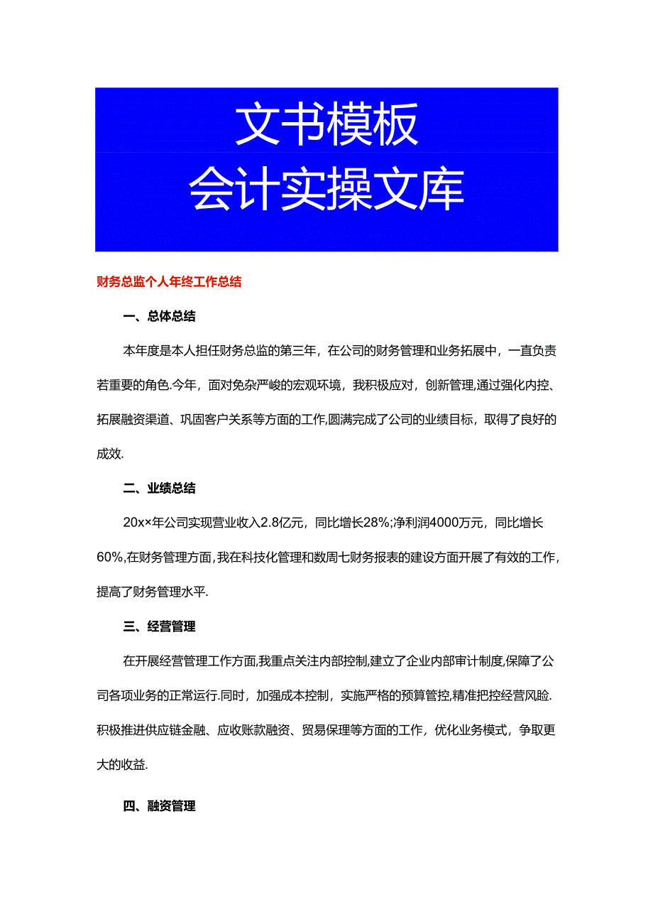 财务总监个人年终工作总结.docx_第1页