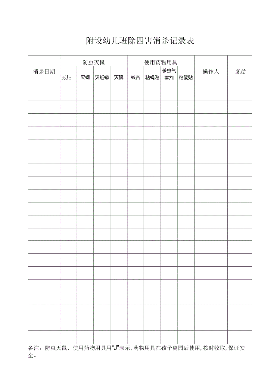 除四害消杀记录表.docx_第1页