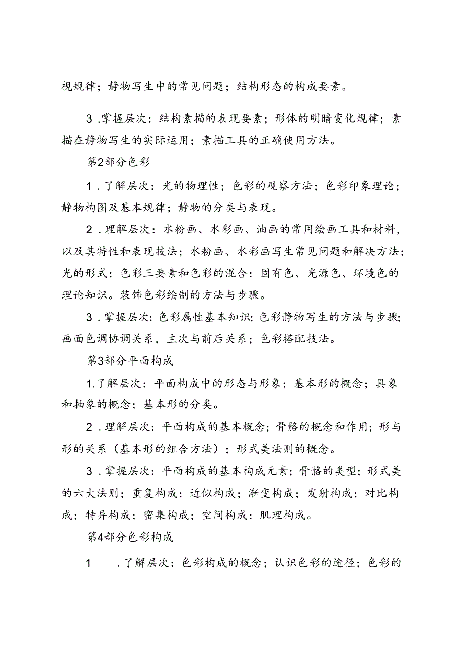 福建省中等职业学校学业水平考试《美术基础》科目考试说明（大纲）.docx_第3页