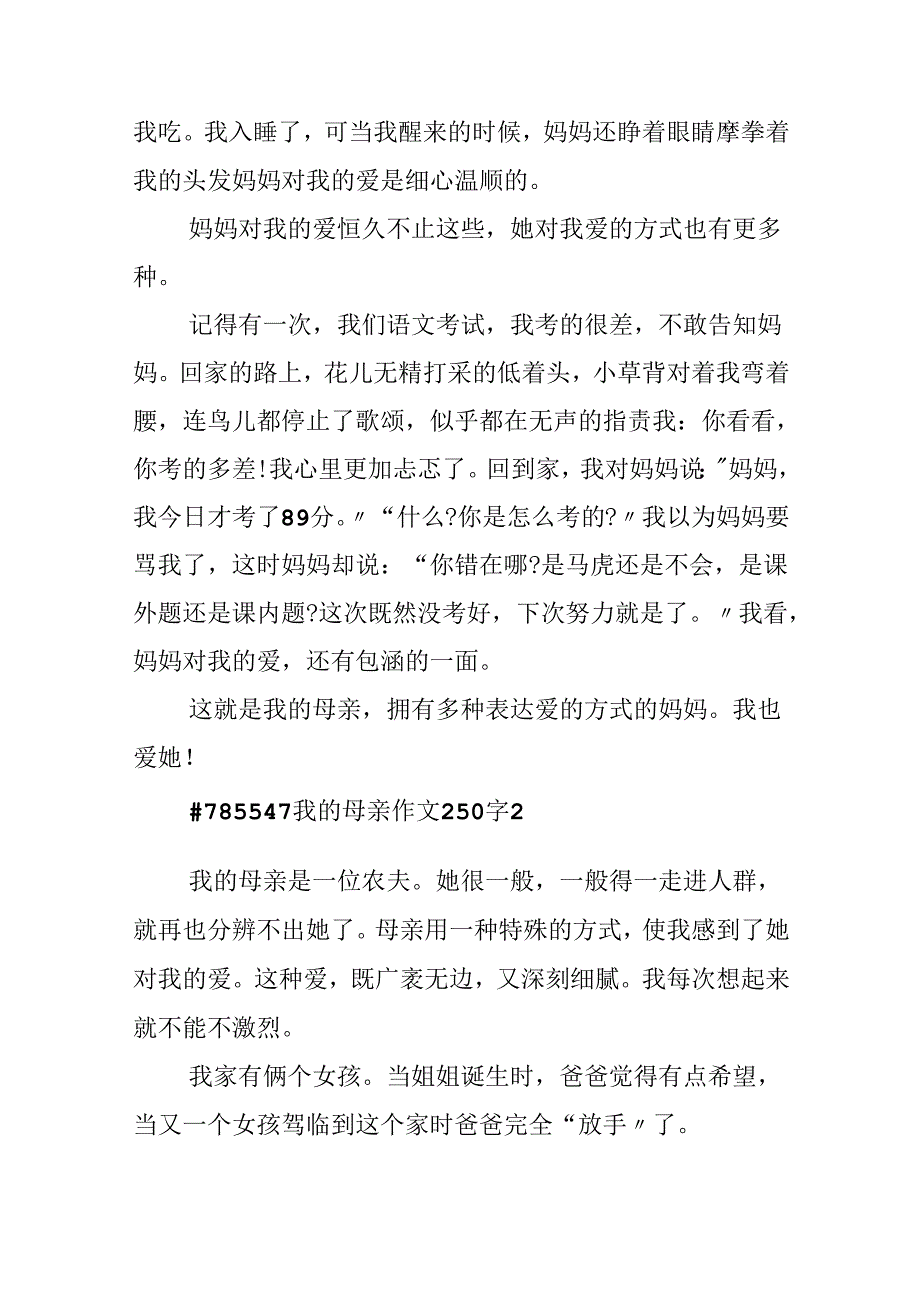 我的母亲作文250字.docx_第2页