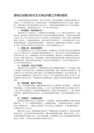 国有企业整治形式主义突出问题工作情况报告.docx