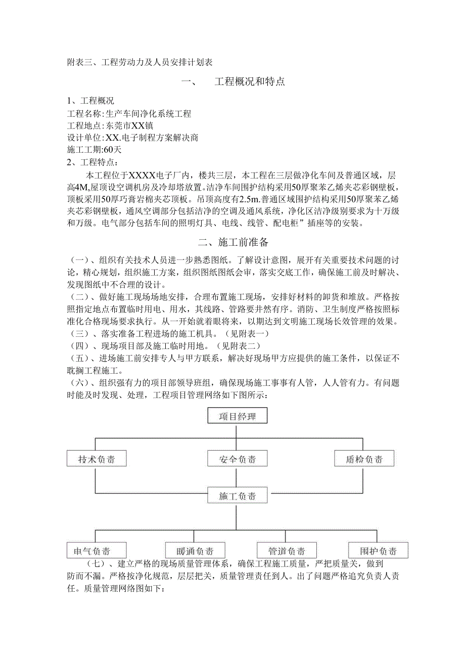 某电子厂生产车间净化系统工程施工组织设计.docx_第2页