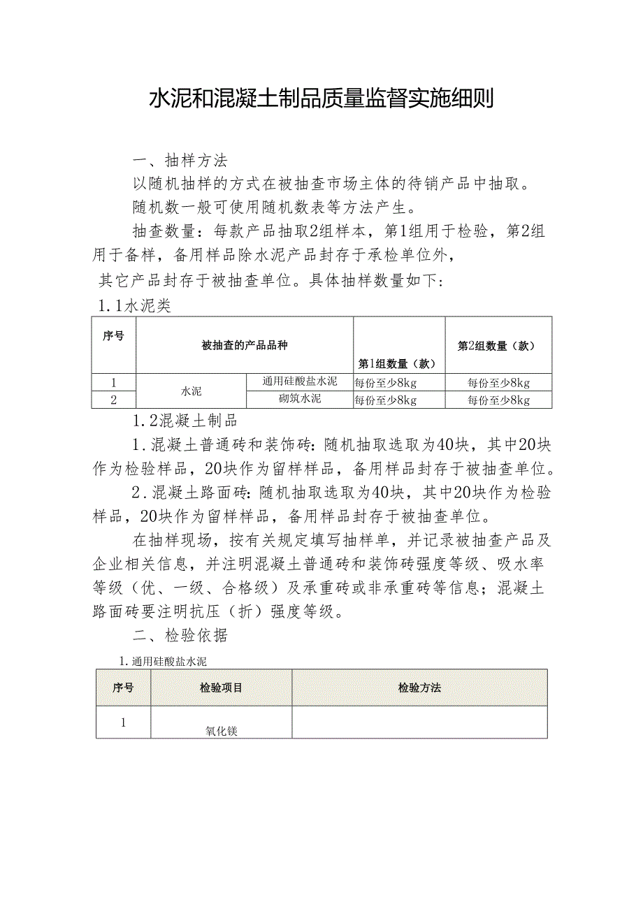 2014年水泥制品（砖）产品质量监督抽查检验细则.docx_第1页