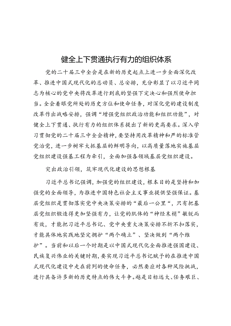 健全上下贯通执行有力的组织体系.docx_第1页